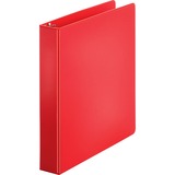 Business Source Basic Round Ring Binders - 1 1/2" Binder Capacity - Letter - 8 1/2" x 11" Sheet Size - 350 Sheet Capacity - 3 x Round Ring Fastener(s) - Polypropylene, Chipboard - Red - 462.7 g - Exposed Rivet, Sturdy - 1 Each
