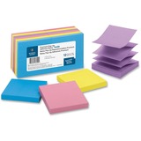Business Source Reposition Pop-up Adhesive Notes - 3" x 3" - Square - Assorted - Removable, Repositionable, Solvent-free Adhesive - 12 / Pack
