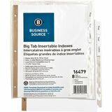 Business Source Tear-resistant Clear Tab Index Dividers - 8 Tab(s) - 8.50" Divider Width x 11" Divider Length - Letter - White Divider - Clear Tab(s) - Recycled - Tear Resistant - 8 / Set