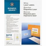 Business Source Bright White Premium-quality Address Labels - 1" Width x 4" Length - Permanent Adhesive - Rectangle - Laser, Inkjet - White - 20 / Sheet - 100 Total Sheets - 2000 / Pack - Lignin-free, Jam-free