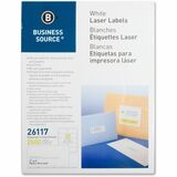 Business Source Bright White Premium-quality Shipping Labels - 2" Width x 4" Length - Permanent Adhesive - Rectangle - Laser, Inkjet - White - 10 / Sheet - 250 Total Sheets - 2500 / Pack - Lignin-free, Jam-free