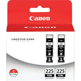 Canon PGI-225 Inkjet Ink Cartridge - Twin-pack - Pigment Black - 2 / Pack - Inkjet - 2 / Pack