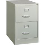 Lorell Vertical File Cabinet - 2-Drawer - 18" x 26.5" x 28.4" - 2 x Drawer(s) for File - Legal - Vertical - Lockable, Ball-bearing Suspension, Heavy Duty - Light Gray - Steel - Recycled