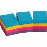 Business Source Extreme Color Adhesive Notes - 1 1/2" x 2" - Rectangle - Unruled - Assorted - Self-adhesive, Repositionable, Solvent-free Adhesive - 12 / Pack