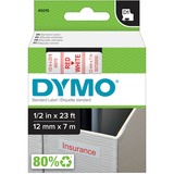 Dymo D1 Electronic Tape Cartridge - 1/2" Width - Thermal Transfer - Red On White - Polyester - 1 Each