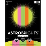 Astrobrights Color Copy Paper - "Neon" ,  5 Assorted Colours - Letter - 8 1/2" x 11" - 24 lb Basis Weight - 500 / Ream - Green Seal - Acid-free, Lignin-free, Heavyweight, Fade Resistant - Cosmic Orange, Lift-off Lemon, Martian Green, Pulsar Pink, Vulcan G
