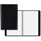 Blueline Duraflex Notebook - 160 Sheets - Twin Wirebound - Ruled Margin - 9 1/2" x 6" - Black Textured Poly Cover - Flexible Cover, Micro Perforated, Durable Cover - Recycled - 1 Each