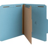 Nature Saver 1/3 Tab Cut Letter Recycled Classification Folder - 8 1/2" x 11" - 2" Fastener Capacity for Folder - Top Tab Location - 1 Divider(s) - Blue - 100% Recycled - 10 / Box