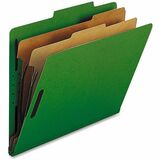 Nature Saver Letter Recycled Classification Folder - 8 1/2" x 11" - 2" Fastener Capacity for Folder - 2 Divider(s) - Green - 100% Recycled - 10 / Box