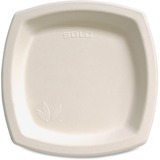Solo Eco-Forward Square Bagasse Plate - 8 1/4" - Microwave Safe - Ivory - Bagasse Body - 125 / Pack