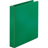 Business Source Basic Round Ring Binder - 1 1/2" Binder Capacity - Letter - 8 1/2" x 11" Sheet Size - 250 Sheet Capacity - 3 x Round Ring Fastener(s) - Chipboard, Polypropylene - Green - Open and Closed Triggers, Sturdy, Exposed Rivet - 1 Each