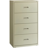 Lorell Value Lateral File - 2-Drawer - 30" x 18.6" x 52.5" - 4 x Drawer(s) for File - A4, Legal, Letter - Interlocking, Adjustable Glide, Ball-bearing Suspension, Label Holder - Putty - Steel - Recycled