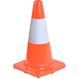 Tatco Sturdy Molded Reflective Traffic Cone - 1 Each - Cone Shape - Reflective Paint, Stackable - Polyvinyl Chloride (PVC) - Orange