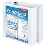 TOPS FreeStand Easy Open Slant-D Ring Binder - 5" Binder Capacity - Letter - 8 1/2" x 11" Sheet Size - 925 Sheet Capacity - 4 1/10" Spine Width - 3 x D-Ring Fastener(s) - Polypropylene - White - 2.21 kg - Recycled - Magnetic Closure, PVC-free, Non-stick, Clear Overlay, One Touch Ring, Spine Label, Locking Mechanism, Archival-safe, Finger Hole - 1 Each