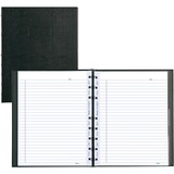 Blueline Miraclebind AF11150 Notebook - 150 Sheets - Twin Wirebound - Ruled Margin - 11" x 8 1/2" - 12.25" (311.15 mm) x 9.88" (250.95 mm) x 13.88" (352.55 mm) - Black Ribbed Cover - Hard Cover, Removable, Repositionable, Micro Perforated, Index Sheet, Po