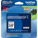 Brother P-touch TZe Laminated Tape Cartridges - 3/8" Width - Rectangle - Clear - 1 Each - Water Resistant - Grease Resistant, Grime Resistant, Temperature Resistant