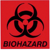 Rubbermaid Commercial 6" Square Biohazard Label