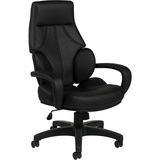 Offices To Go Wing Back Tilter Executive Chair - Black Polyurethane Seat - 5-star Base - 1 Each