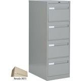 Global 2600 Plus Vertical File Cabinet - 4-Drawer - 18" x 26.6" x 52" - 4 x Drawer(s) for File - Legal - Vertical - Ball-bearing Suspension, Lockable, Recessed Handle - Nevada - Metal