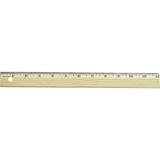 Westcott Office Ruler - 12" Length - 1/16 Graduations - Imperial, Metric Measuring System - Wood - 1 Each