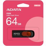 Adata C008 64 GB USB 2.0 Flash Drive - Black, Red