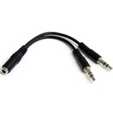 StarTech.com 3.5mm 4 Position to 2x 3 Position 3.5mm Headset Splitter Adapter - F/M - Connect a 4-position headset with audio and microphone input to your desktop or laptop computer - headset cable - 3.5mm headset adapter - headset splitter cable - mini jack splitter - 3.5mm splitter