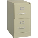 Lorell Fortress Series 22" Commercial-Grade Vertical File Cabinet - 15" x 22" x 28.4" - 2 x Drawer(s) for File - Letter - Lockable, Ball-bearing Suspension - Putty - Steel - Recycled