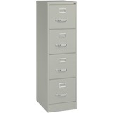 Lorell Fortress Series 22" Commercial-Grade Vertical File Cabinet - 15" x 22" x 52" - 4 x Drawer(s) for File - Letter - Lockable, Ball-bearing Suspension - Light Gray - Steel - Recycled