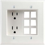 Leviton 690-W Faceplates & Mounting Boxes 2gang Recessed Dev W Duplex    Accs - Receptacle 2p 3wire 15a-125v 690-w 690w 