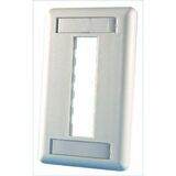 Ortronics TracJack Faceplate, three-port (Single gang), Plastic, Cloud White - 3 x Total Number of...