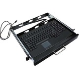 Adesso ACK-730PB-MRP 1U Rackmount Keyboard with Touchpad - PS/2 - QWERTY - 104 Keys - Black