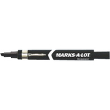 Marks-A-Lot Permanent Marker - 5.08 mm Marker Point Size - Chisel Marker Point Style - Black - 1 Each