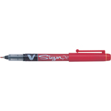 Pilot V-Sign Fineliner Pen - Medium Pen Point - 2 mm Pen Point Size - Red - 1 Each