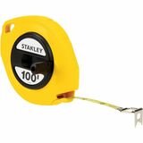 Stanley Measuring Tape - 30.48 m Length x 0.94 cm Width - 1/8 Graduations - Imperial Measuring System - Stainless Steel, Polymer, Acrylonitrile Butadiene Styrene (ABS) - Bright Yellow - 1 Each
