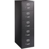 Lorell Fortress Series 26-1/2" Commercial-Grade Vertical File Cabinet - 18" x 26.5" x 61" - 5 x Drawer(s) for File - Legal - Vertical - Heavy Duty, Security Lock, Ball-bearing Suspension - Black - Steel - Recycled