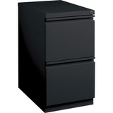 Lorell 20" File/File Mobile File Cabinet with Full-Width Pull - 15" x 20" x 27.8" - Letter - Security Lock, Ball-bearing Suspension, Recessed Handle - Black - Steel - Recycled