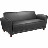 Image for Lorell Reception Collection Black Leather Sofa