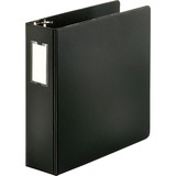 Business Source Slanted D-ring Binders - 3" Binder Capacity - 3 x D-Ring Fastener(s) - 2 Internal Pocket(s) - Chipboard, Polypropylene - Black - Refillable, Non-stick, Spine Label, Gap-free Ring, Non-glare, Heavy Duty, Open and Closed Triggers - 1 Each