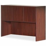 Lorell Essentials Hutch - 59" x 14.8" x 36" - 3 Door(s) - Finish: Laminate, Mahogany