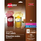 Avery® Glossy White Oval Labels1½