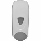 Genuine Joe 1000ml Liquid Soap Dispenser - Manual - 1 L Capacity - Refillable, Site Window, Durable - Gray, White - 1Each