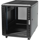 StarTech.com 12U 29in Knock-Down Server Rack Cabinet with Casters~ - Store your servers, network and telecommunications equipment securely in this 12U solid steel rack - 12u enclosed rack - 12u server rack - 12u cabinet - server cabinet - server rack enclosure~
