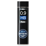 Pentel Mechanical Pencil Refill - 0.9 mmMedium Point - HB - Black - 36 / Pack