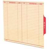 Pendaflex End Tab Out Guide - Printed Tab(s) - Message - OUT - 8.50" Divider Width x 11" Divider Length - Letter - Manila Manila Divider - Red Tab(s) - Recycled - Heavyweight - 1 Each