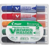 BeGreen V Board Master Whiteboard Marker - Medium Marker Point - Bullet Marker Point Style - Refillable - Blue, Red, Green, Orange, Black - Black, Blue, Red, Green, Orange Barrel - 5 / Set