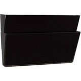 Storex Legal Size Wall Pocket - 7" Height x 16.3" Width x 4" Depth - 100% Recycled - Black - Plastic - 2 / Pack
