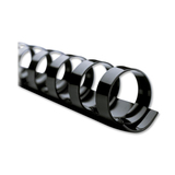 GBC CombBind 19-Ring Binding Spines - 1-1/2" Diameter - 360 x Sheet Capacity - For Letter 8 1/2" x 11" Sheet - Round - Black - Polyvinyl Chloride (PVC) - 100 / Box
