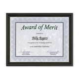 First Base Recognition Certificate Frame - 9.50" x 12" Frame Size - Holds 8.50" x 11" Insert - Desktop - Horizontal, Vertical - 1 Each - Milano Black