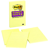 Post-it® Super Sticky Note - 270 x Canary Yellow - 4" x 6" - Rectangle - Ruled - Canary Yellow - Self-adhesive - 3 / Pack