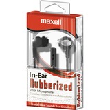 Maxell In-Ear Earbuds with Microphone and Remote - Stereo - Mini-phone (3.5mm) - Wired - 16 Ohm - 20 Hz - 20 kHz - Earbud - Binaural - Open - 4 ft Cable - Black